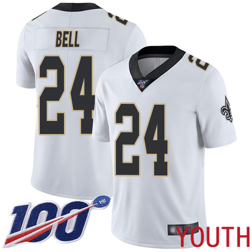 New Orleans Saints Limited White Youth Vonn Bell Road Jersey NFL Football 24 100th Season Vapor Untouchable Jersey